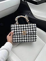 Женская сумка клатч Chanel Classic Black White New (черно-белая) art48856 сумочка на декоративной цепочке