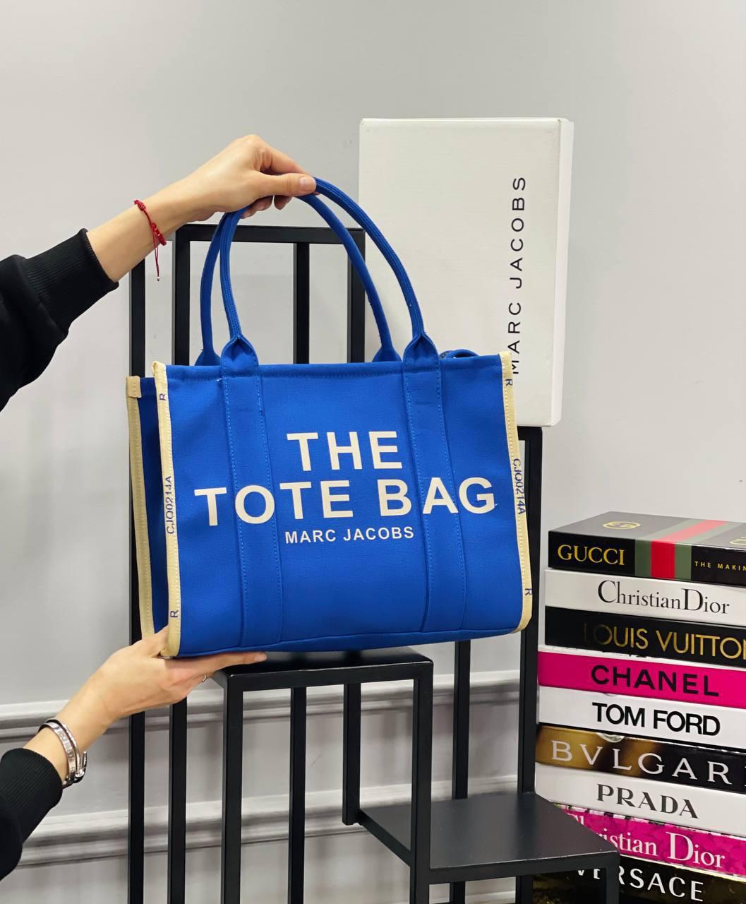 Жіноча сумка шопер Marc Jacobs Tote Bag Textile (синя) Gi8421 стильна з короткими ручками текстиль top, фото 1