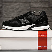 Мужские кроссовки New Balance 990 (чёрные) спортивные повседневные лёгкие кроссы 2191 top