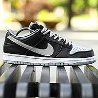 Мужские кроссовки Nike SB (чёрно-белые с серым) качественные демисезонные кроссы 1529 top