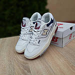 Чоловічі кросівки New Balance 550 (білі з бордовим і синім) модні демісезонні кроси О10957 top, фото 3