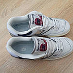 Чоловічі кросівки New Balance 550 (білі з бордовим і синім) модні демісезонні кроси О10957 top, фото 4