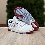 Чоловічі кросівки New Balance 550 (білі з бордовим і синім) модні демісезонні кроси О10957 top, фото 5