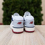 Чоловічі кросівки New Balance 550 (білі з бордовим і синім) модні демісезонні кроси О10957 top, фото 6