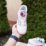 Чоловічі кросівки New Balance 550 (білі з бордовим і синім) модні демісезонні кроси О10957 top, фото 8