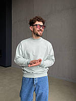 Мужской классический свитшот (светло серый) #2808/1 классный качественный трикотажный свитшот для парня top