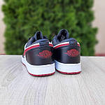 Чоловічі кросівки Nike Air Jordan (білі з чорним і бордовим) низькі стильні яскраві кеди О10983 top, фото 5