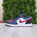 Чоловічі кросівки Nike Air Jordan (білі з чорним і бордовим) низькі стильні яскраві кеди О10983 top, фото 7