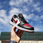 Чоловічі кросівки Nike Air Jordan (білі з чорним і бордовим) низькі стильні яскраві кеди О10983 top, фото 8