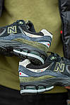 Чоловічі кросівки New Balance 2002 Suede Black/Blue/Haki (чорні/сині/хакі) повсякденні кроси I1228 top, фото 4