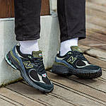 Чоловічі кросівки New Balance 2002 Suede Black/Blue/Haki (чорні/сині/хакі) повсякденні кроси I1228 top, фото 6