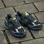 Чоловічі кросівки New Balance 2002 Suede Black/Blue/Haki (чорні/сині/хакі) повсякденні кроси I1228 top, фото 7