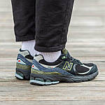 Чоловічі кросівки New Balance 2002 Suede Black/Blue/Haki (чорні/сині/хакі) повсякденні кроси I1228 top, фото 8