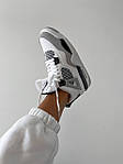 Чоловічі кросівки Nike Air Jordan 4 Retro "Military Black" Premium (білі із сірим) 2775 Найк топ, фото 2