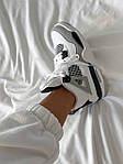 Чоловічі кросівки Nike Air Jordan 4 Retro "Military Black" Premium (білі із сірим) 2775 Найк топ, фото 5