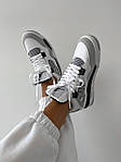 Чоловічі кросівки Nike Air Jordan 4 Retro "Military Black" Premium (білі із сірим) 2775 Найк топ, фото 3