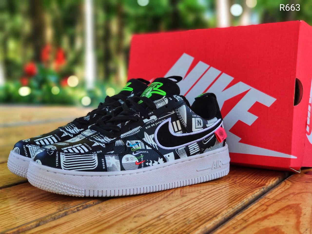 Чоловічі кросівки Nike Air Force (різнобарвні) стильні трендові демісезонні кеди R663 top, фото 1