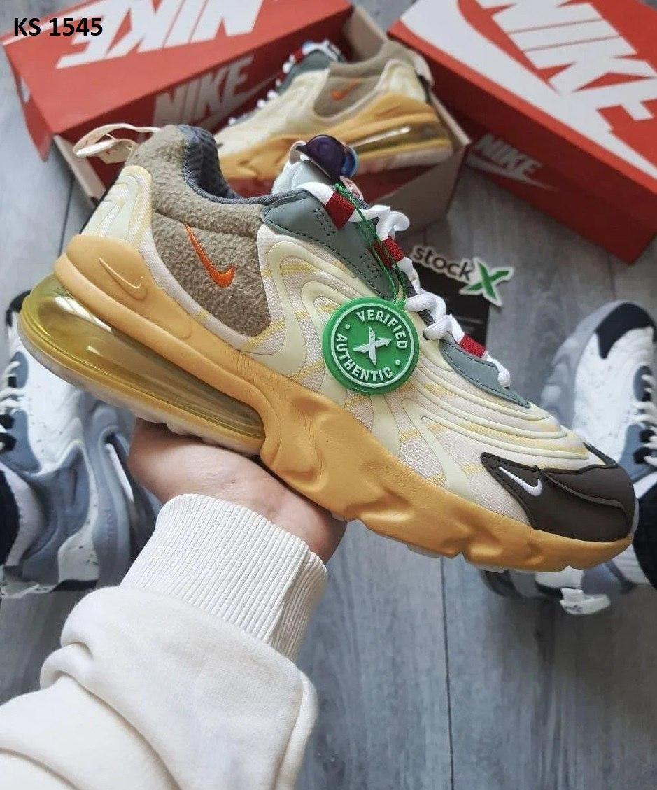 Чоловічі кросівки Travis Scott x Nike Air Max 270 React (колірні) круті спортивні демі кроси KS 1545 top, фото 1