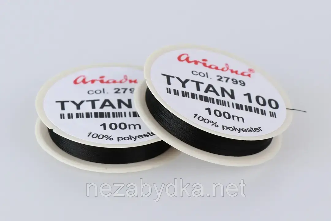 Бісерна нитка TYTAN100, чорна, фото 1