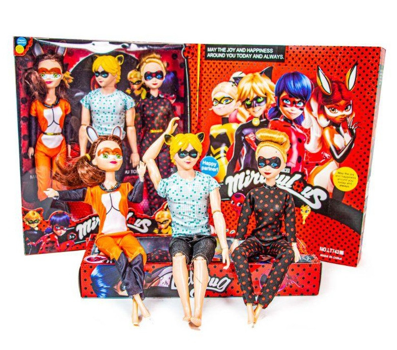 Набір Ляльок “Леді Баг та Супер Кіт” 3шт Персонажі LT743-2, фото 1