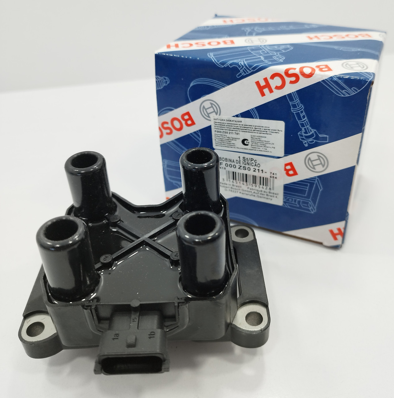 Котушка запалювання (модуль) ВАЗ 2110, 2111, 2113, 2114, 2115, 1117, 1118, 1119 BOSCH Німеччина, фото 1