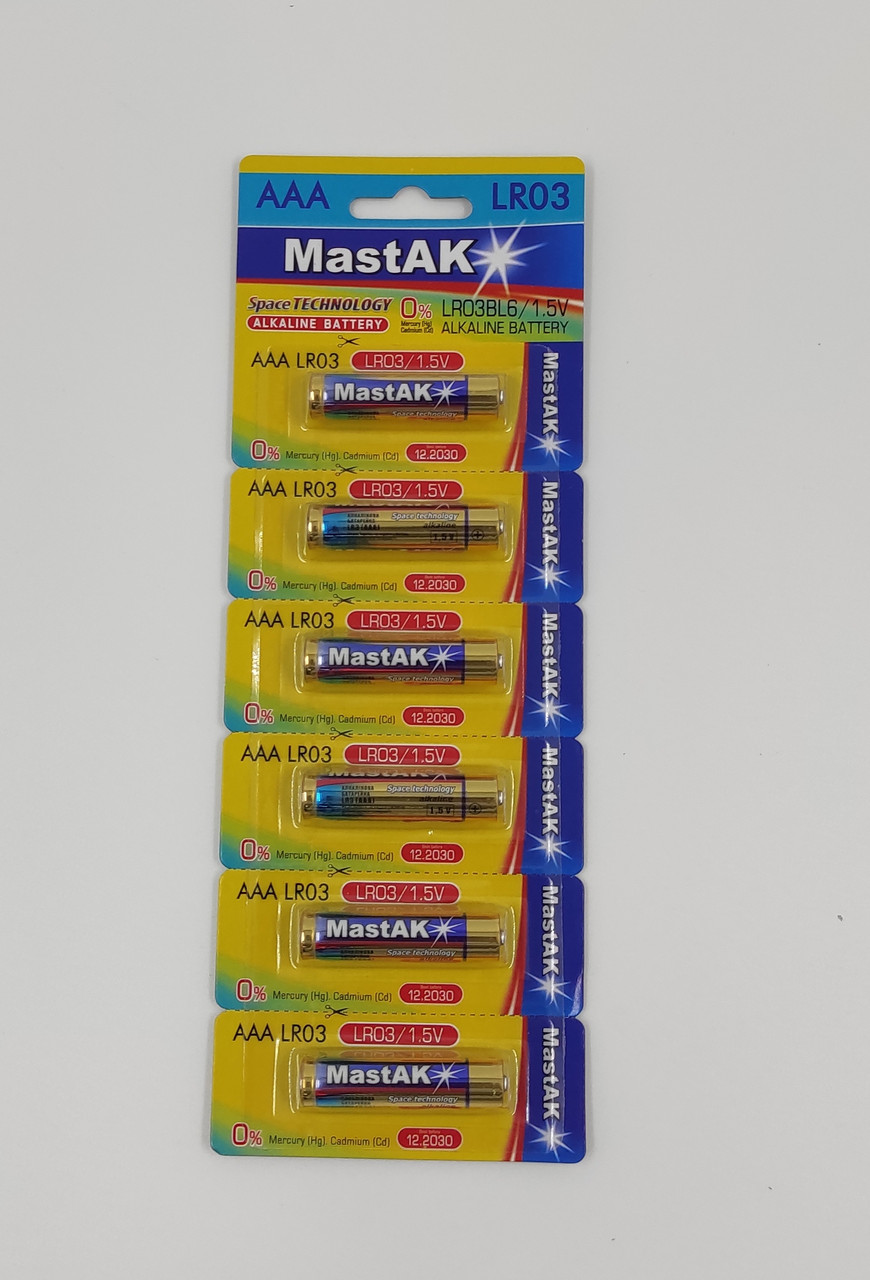 Пальчикова Батарейка Mastak "Spayce technolgy" LR03 AAA ( 6шт. )