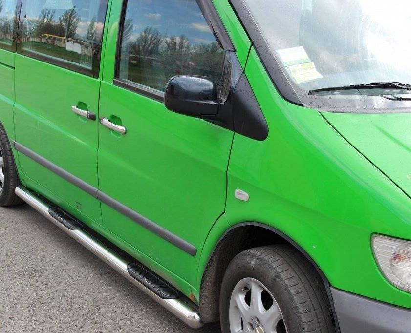 Бічні пороги труби D60 на Mercedes-benz Vito W638 1996-2003 Пороги труба з проходом для Мерседес-Бенц Віто, фото 1