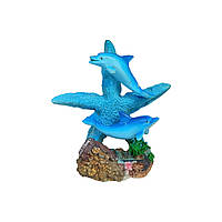 Статуэтка Дельфины и морская звезда синяя (480)