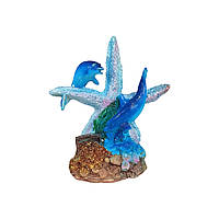 Статуэтка Дельфины и морская звезда голубая (480)