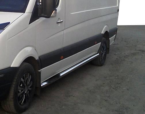 Бічні пороги труби D60 на Renault Master 1998-2010 Пороги труба з проходом для Рено Майстер M-база, фото 1