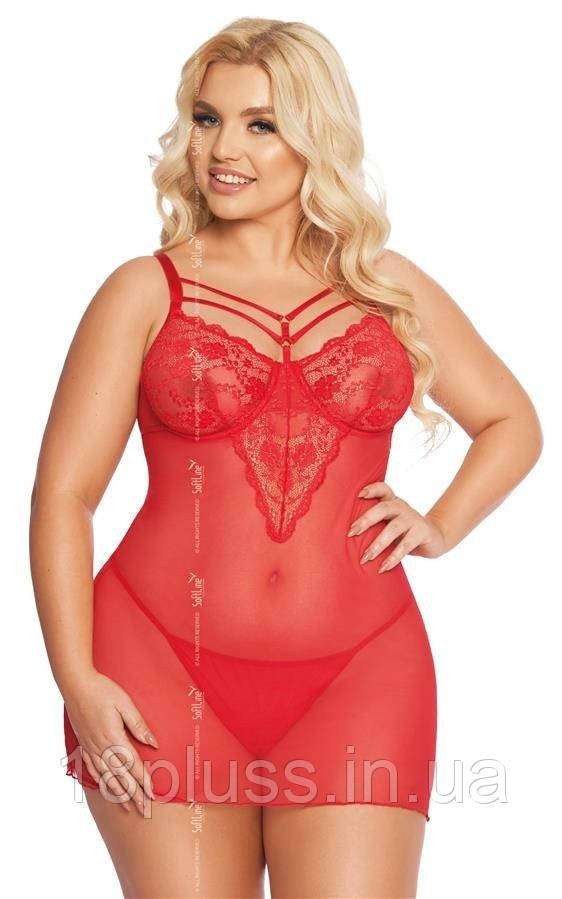 Пеньюар Softline 1890 Aldona, червоний XL