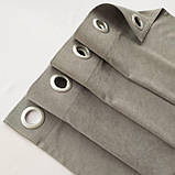 Комплект штори на сірих люверсах 2 шт 140х250 см мікровелюр Сіро-бежевий, фото 5