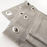 Комплект штори на сірих люверсах 2 шт 140х250 см мікровелюр Сіро-бежевий, фото 4