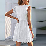 Сукня жіноча літня бавовняна з мереживом. Сарафан із прошви легкий на літо Плаття(білий), фото 2