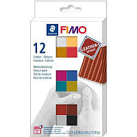 Набор пластики "Effect Colours" 12х25г Fimo~#~Набір пластики “Leather-effect Colours“ 12х25г Fimo