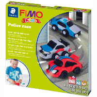 Набор пластики Fimo kids "Полицейские авто" 4цв 42г Fimo~#~Набір пластики Fimo kids "Поліцейські авто" 4кол