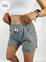Женские летние шорты оригинального кроя серые (размеры: 3XL-4XL и 5XL-6XL)