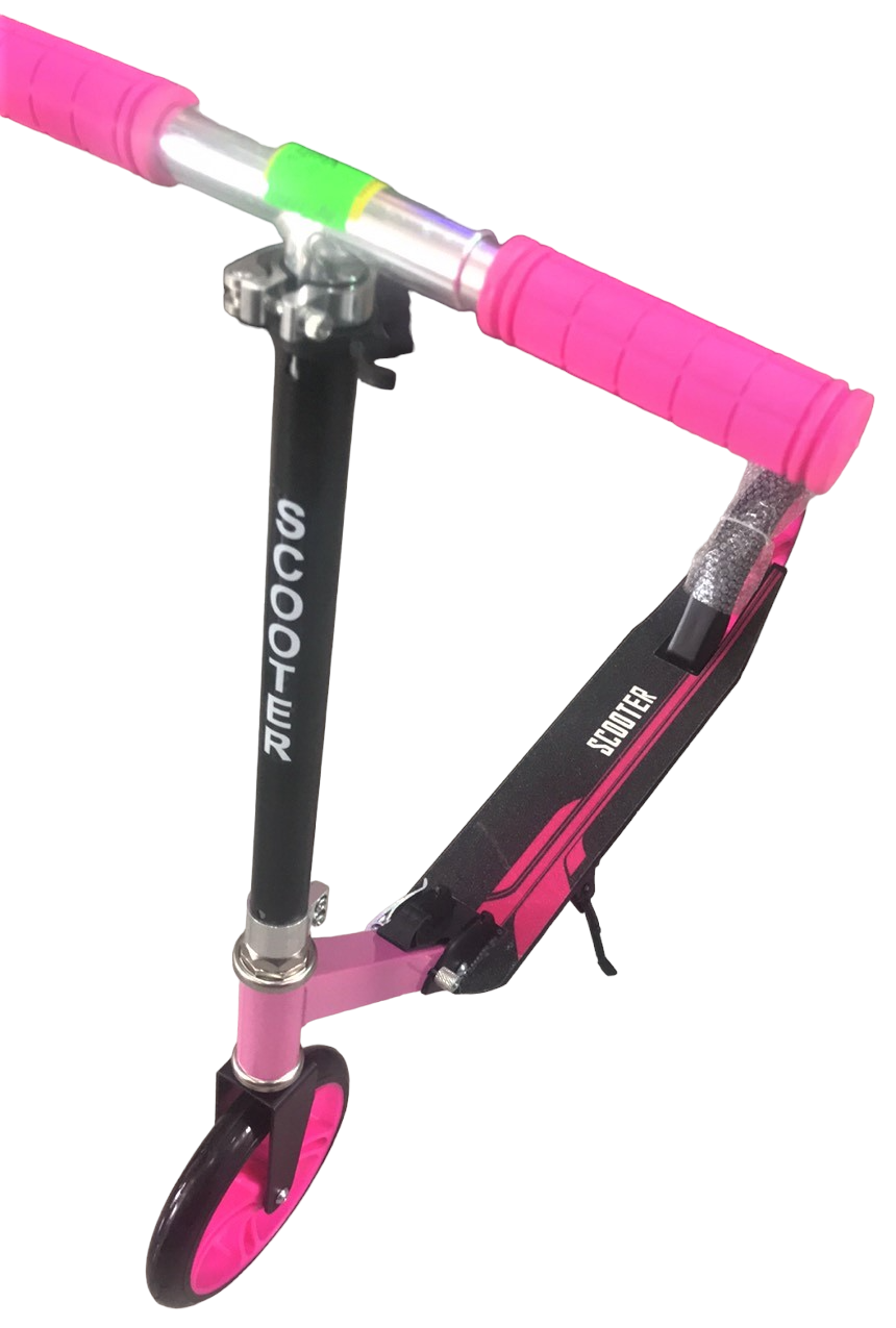 Самокат на великих колесах Scooter. Червоний, рожевий, чорний., фото 1