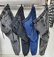 Джинсы джогеры карго COLOMER 29-36 на резинке арт. 712, Размеры мужских джинсов 33, Цвета для пром Синий