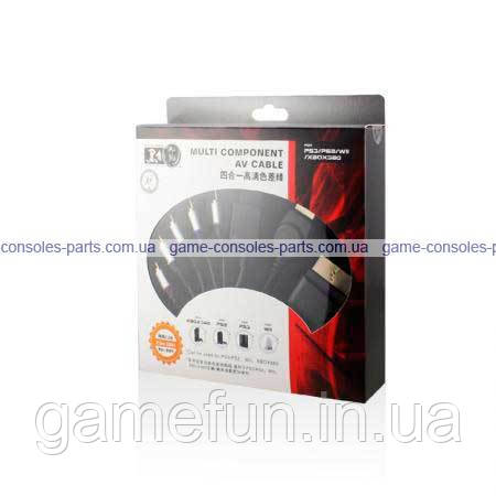 Wii, XBOX 360, PS3, PS2 кабель компонентний, component HD AV Cable (Blackhorns) (Original)