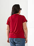 Повсякденна жіноча літня батальна футболка Серце (р.52-56 оверсайз). Арт-2563/3, фото 6