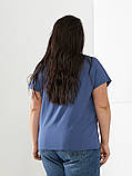 Повсякденна жіноча літня батальна футболка Серце (р.52-56 оверсайз). Арт-2563/3, фото 8