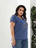 Повсякденна жіноча літня батальна футболка Серце (р.52-56 оверсайз). Арт-2563/3, фото 9