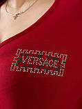 Повсякденна бордова жіноча літня футболка батал (р.52-56 оверсайз). Арт-2564/3, фото 2