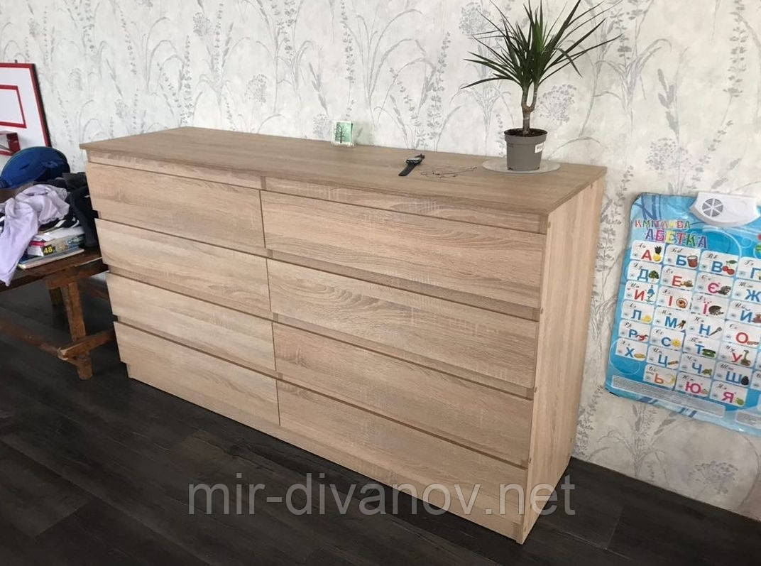 Комод 8 ящиків дуб сонома на телескопічних напрямних 160*45*90