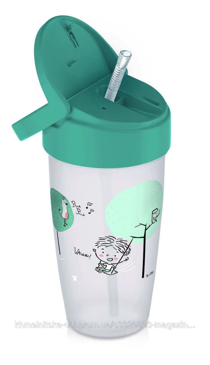 LOVI Моя перша кружка (поїлка) з трубочкою та обтяжувачем JUNIOR 350 мл Lovely Boy, фото 1