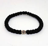 Браслет-вервиця із сутажа, хрест кулончик металевий, фото 2