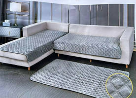 Накидки Для Меблів Дивандеки На Кутовій Або Прямий Диван І Крісла Koloco Сірий колір