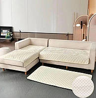 Накидки Для Меблів Дивандеки На Кутовій Або Прямий Диван І Крісла Koloco Кремовий колір