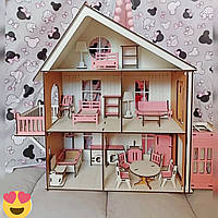 Будиночок для ляльок лол,Ляльковий будинок дерев'яний з меблями для лол,ляльковий будиночок з ліфтом lol GS